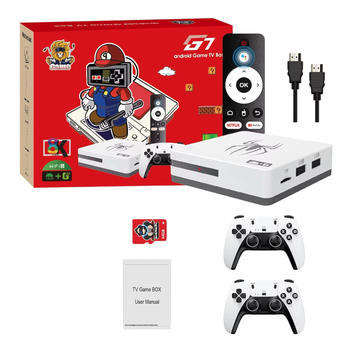 GameBox G7 video juego retro con soporte para N64 PSP PS1 con sistema android